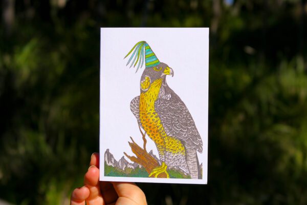 Peregrine Falcon Bird on a greeting card