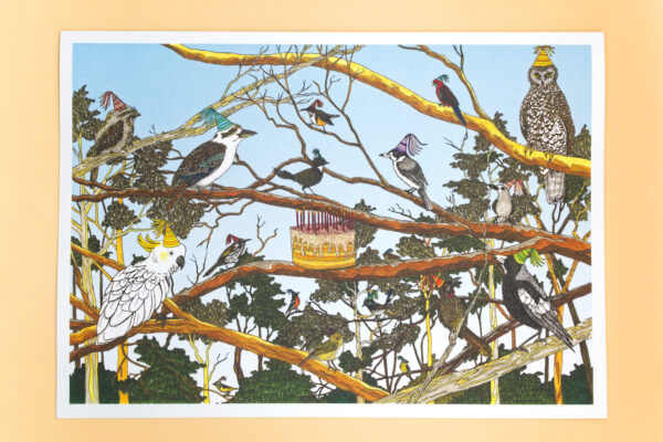 Bird-day Party Big Greeting Card